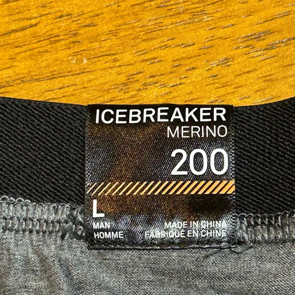 Icebreaker 200 Oasis Merino Wool Thermal Leggings Mens Large Gray Base Layer